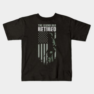 The Legend Has Retired T-shirt Funny Army Retirement Vintage Gift Kids T-Shirt